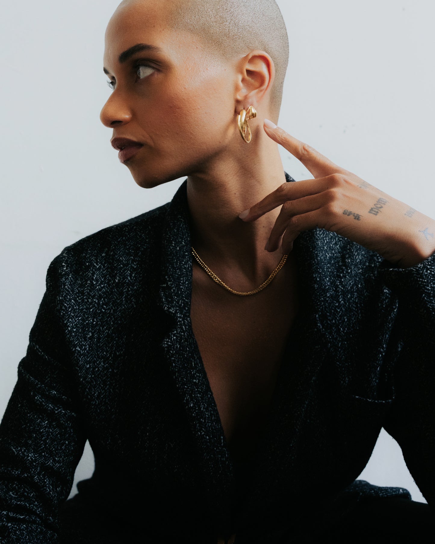 Vergulde Statement oorringen Intuitive Heart