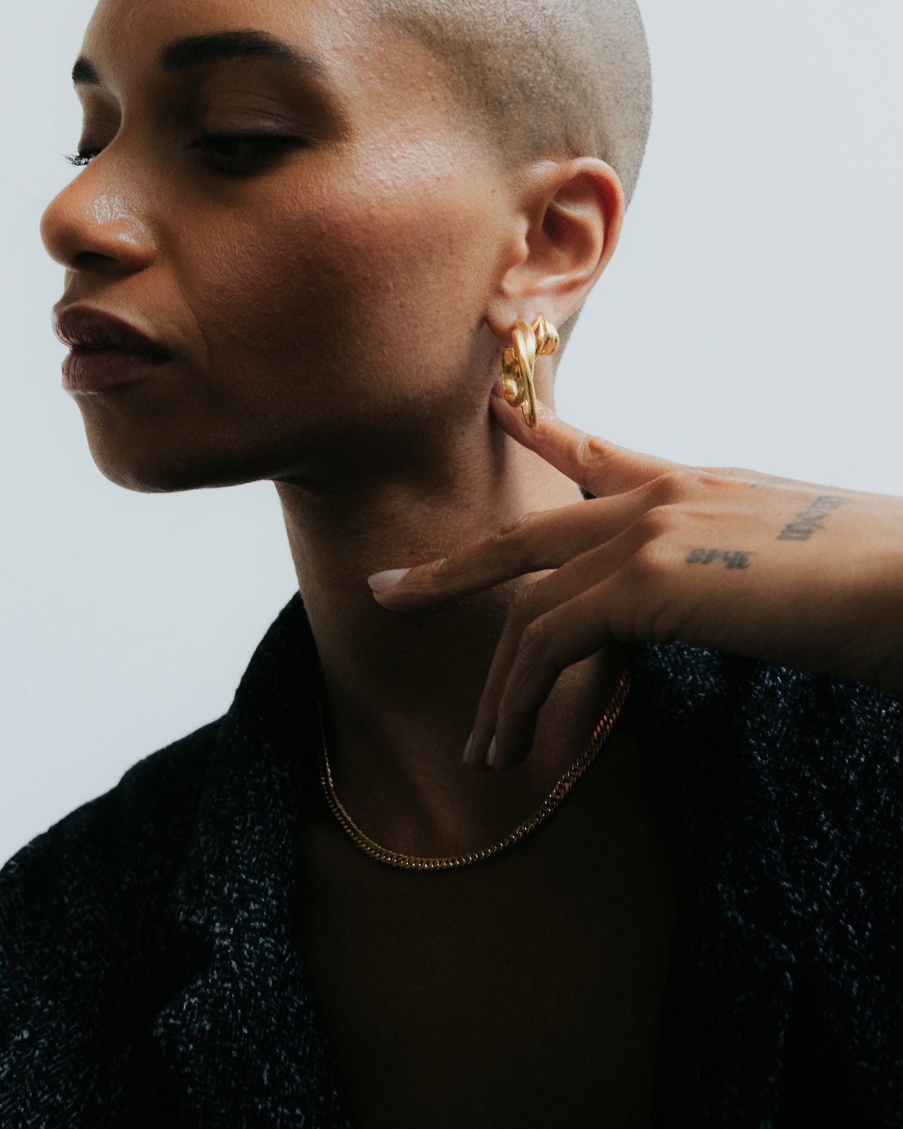 Vergulde Statement oorringen Intuitive Heart