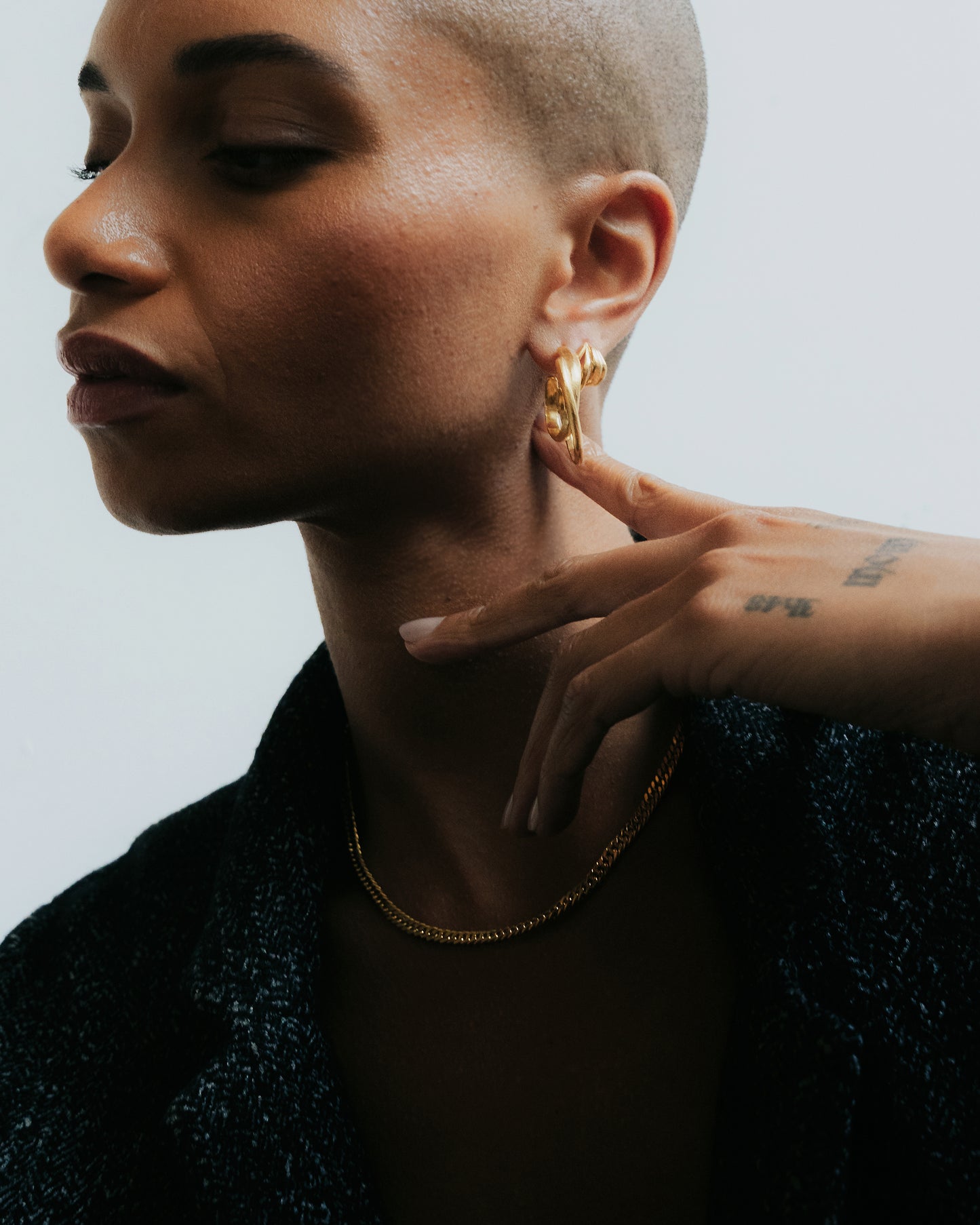 Vergulde Statement oorringen Intuitive Heart