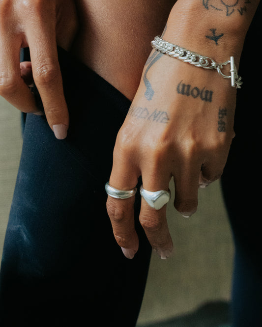 Zilveren Statement Zegelring Intuitive Heart