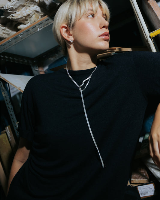 Zilveren stropdasketting Intuitive Heart