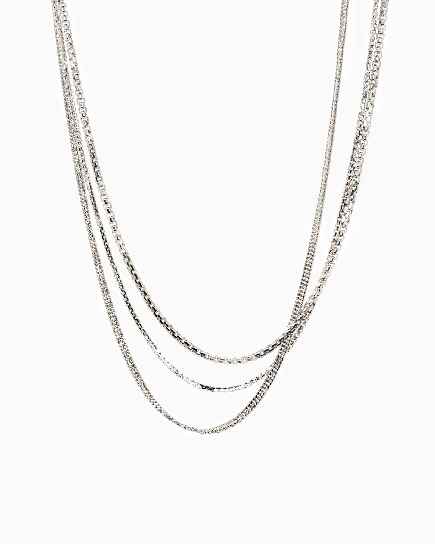 Zilveren trio halsketting Intuitive Heart