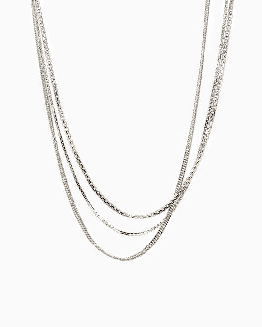 Zilveren trio halsketting Intuitive Heart