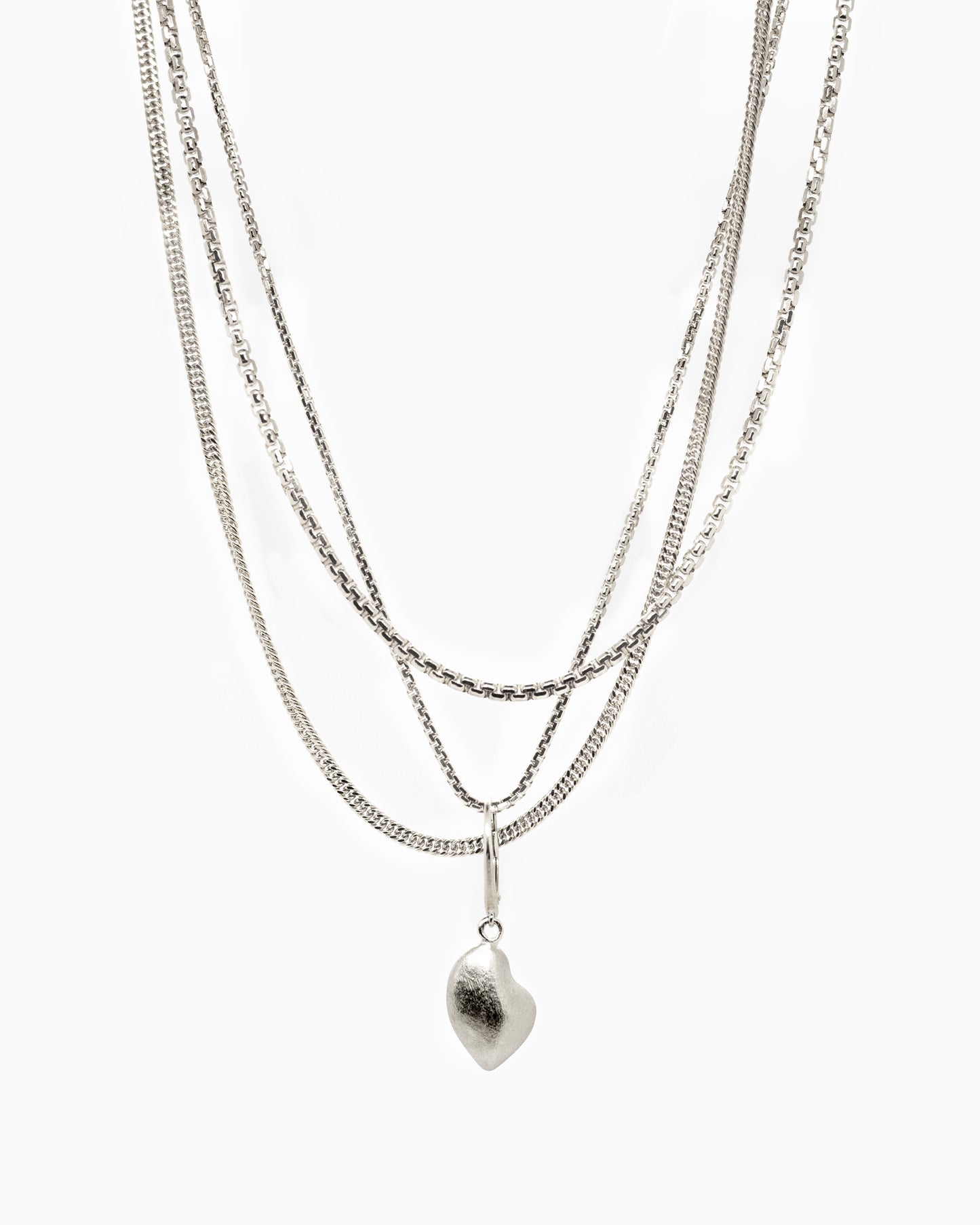 Zilveren halsketting Intuitive Heart met afneembare hanger