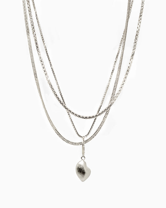 Zilveren halsketting Intuitive Heart met afneembare hanger