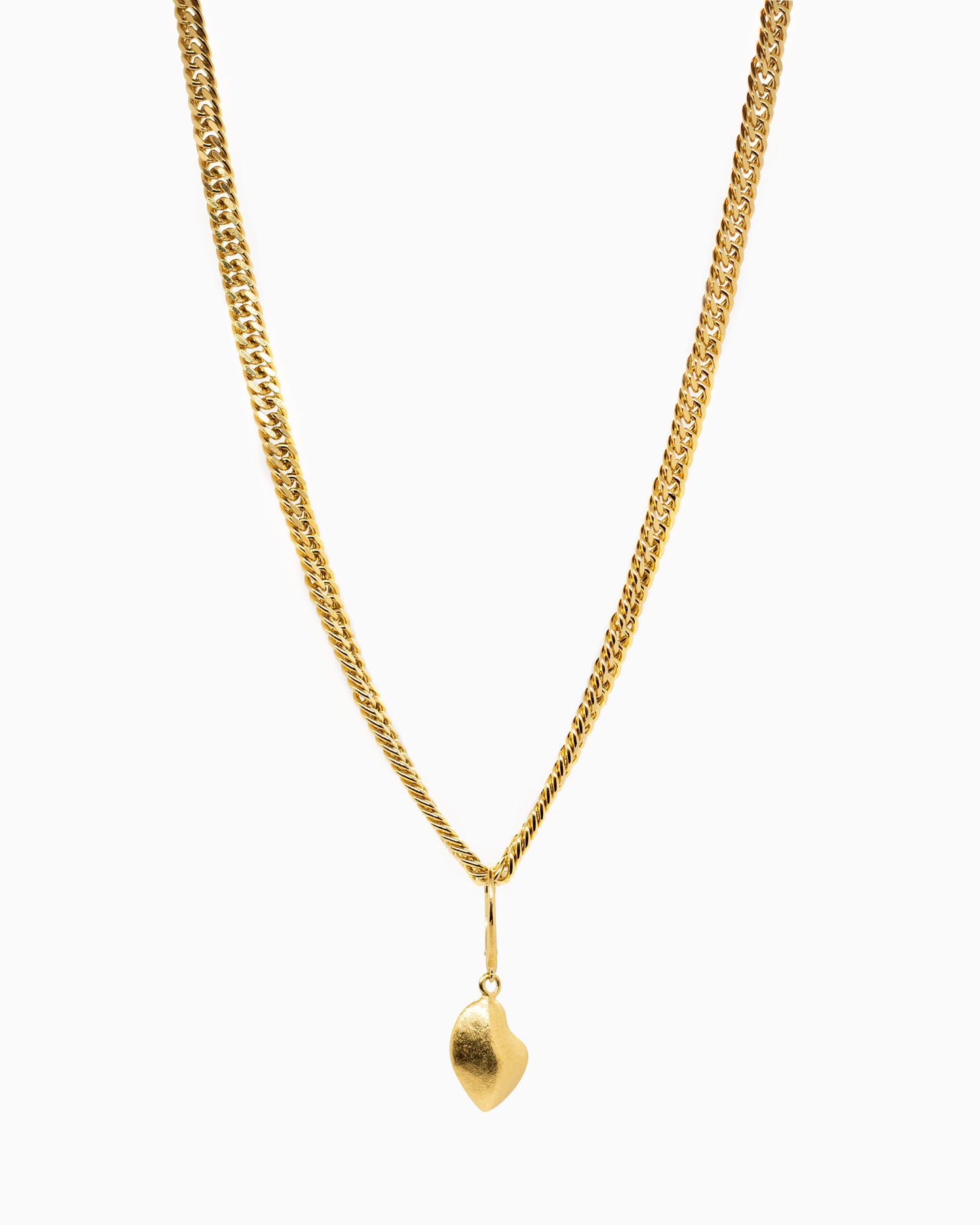 Vergulde schakel halsketting Intuitive Heart met afneembare hanger