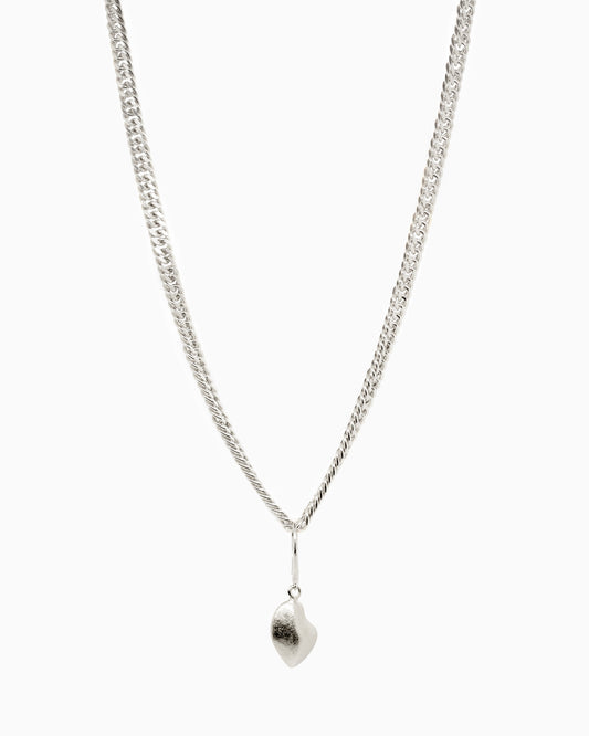 Zilveren schakel halsketting Intuitive Heart met afneembare hanger