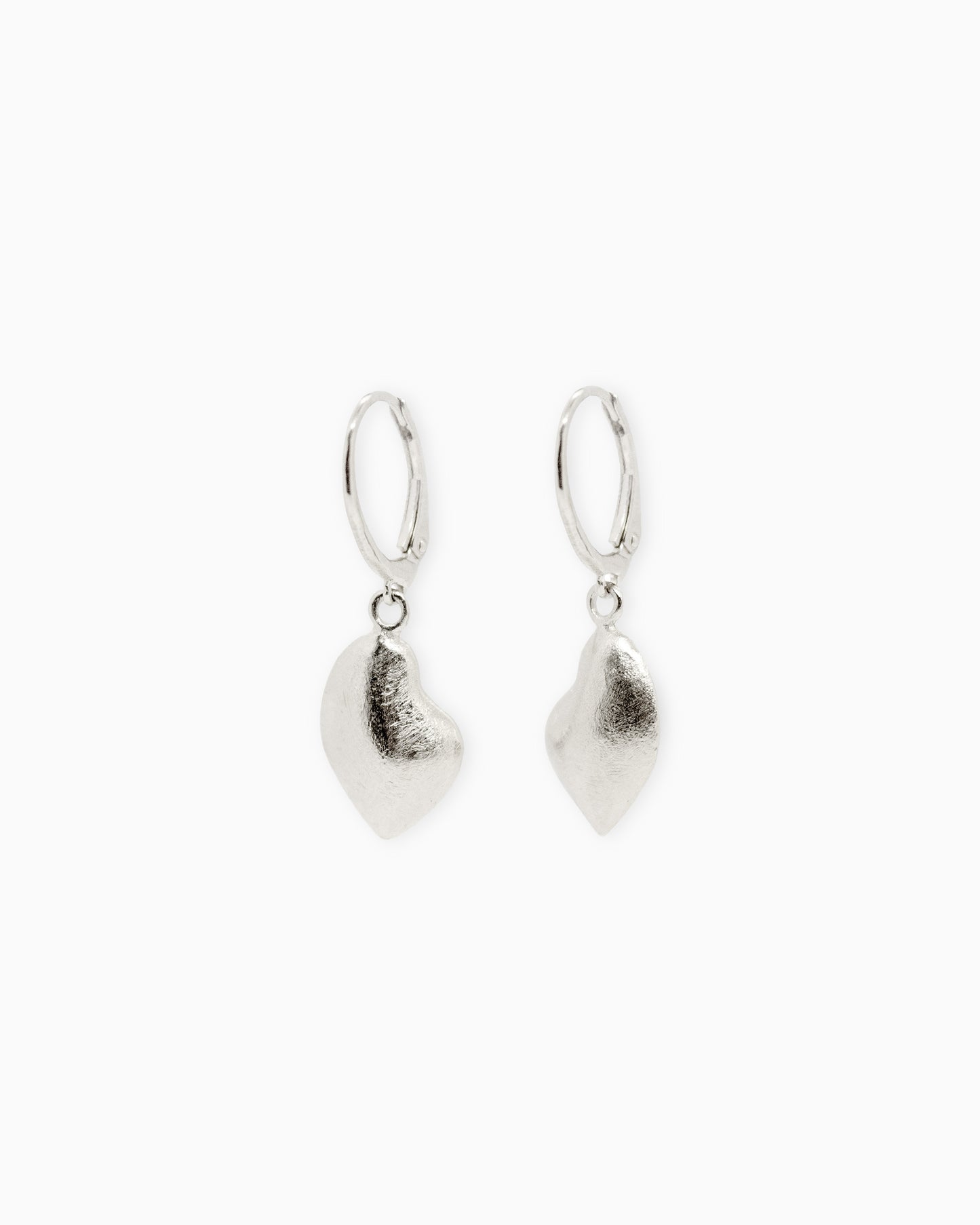 Silver Hoop earrings with Heart pendant Intuitive Heart