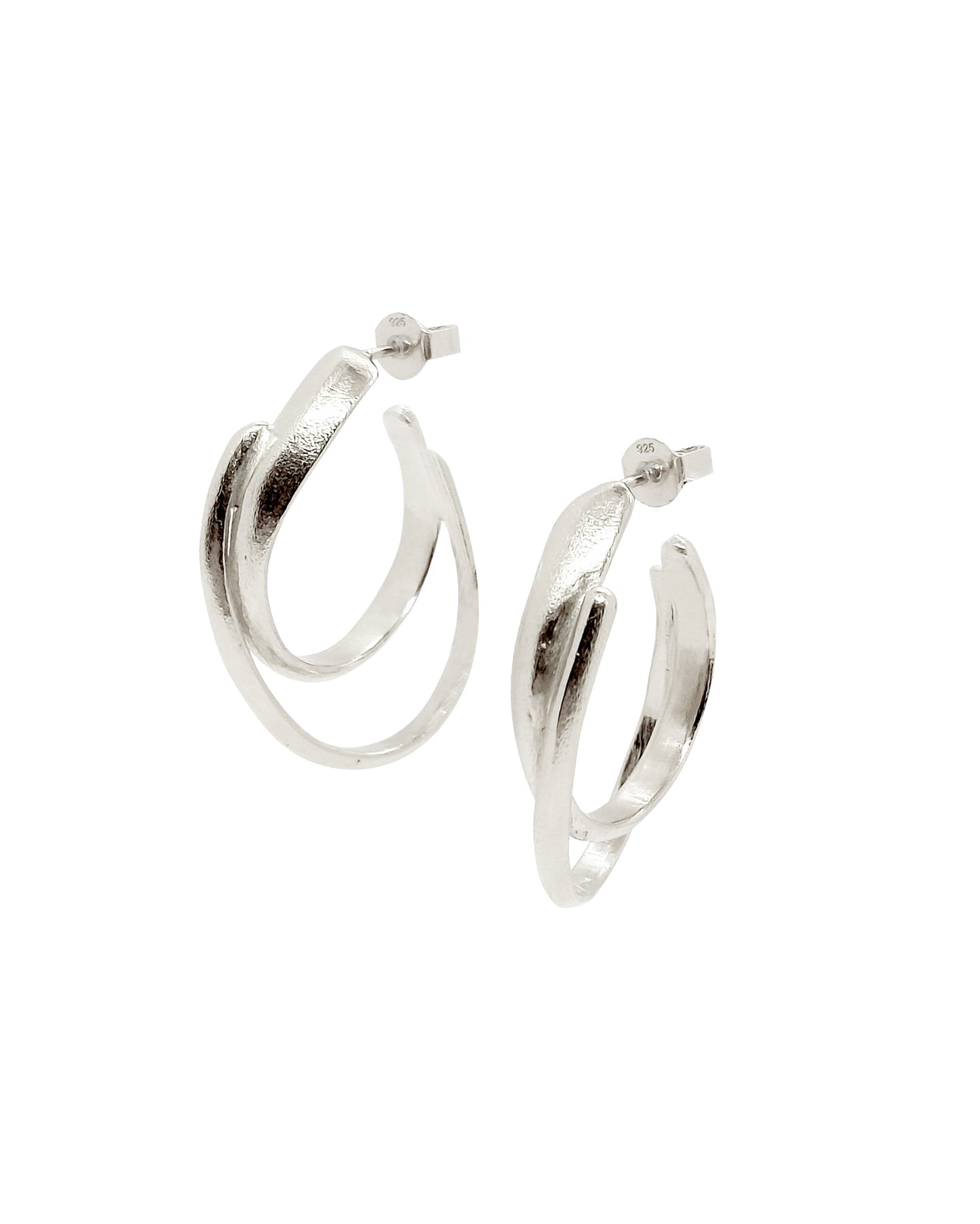 Zilveren Statement oorringen Intuitive Heart