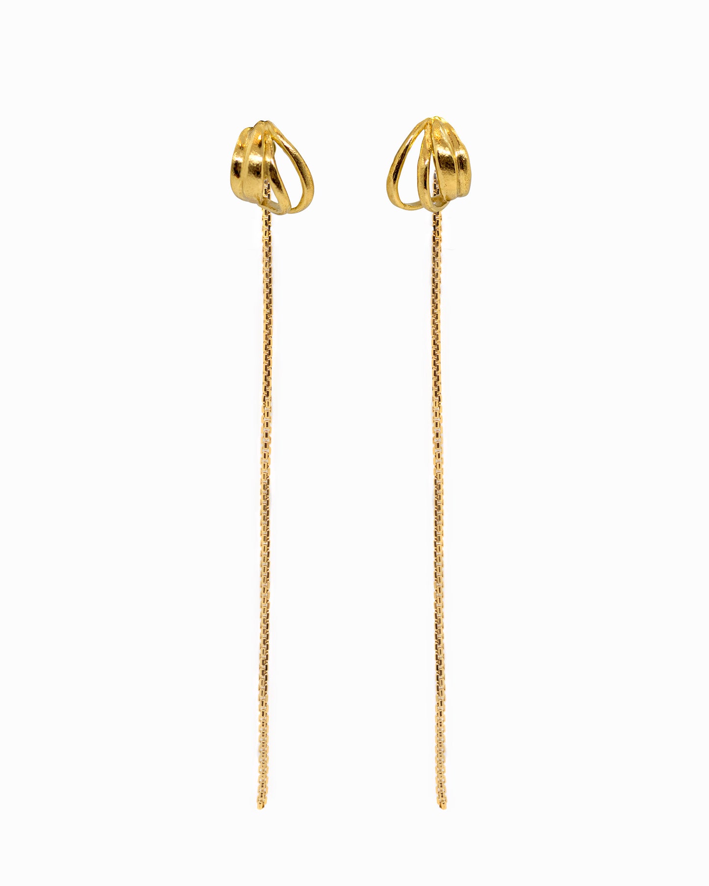 Fijne gelaagde vergulde oorringen Intuitive Heart Day To Night