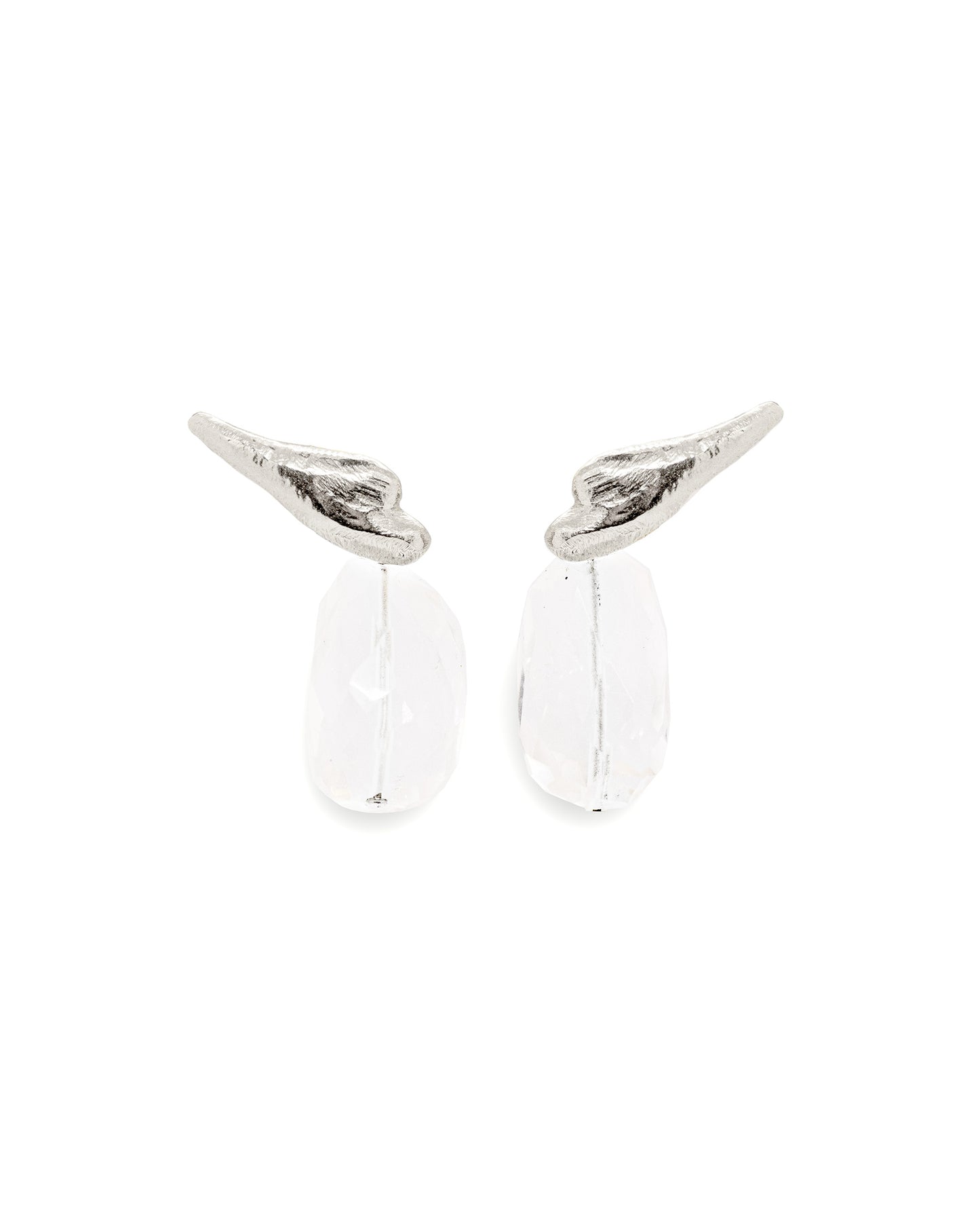 Zilveren Bergkristal oorringen Intuitive Heart