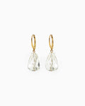 Gold-plated hoop earrings with Rock Crystal pendant Intuitive Heart