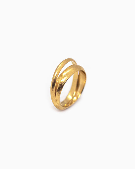 Vergulde Duo Ring Intuitive Heart