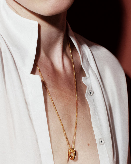 Gold-plated necklace large Bold