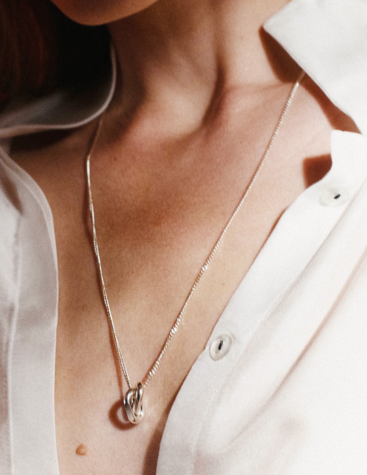 Silver necklace large Bold