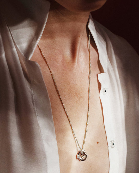 Silver necklace large Bold