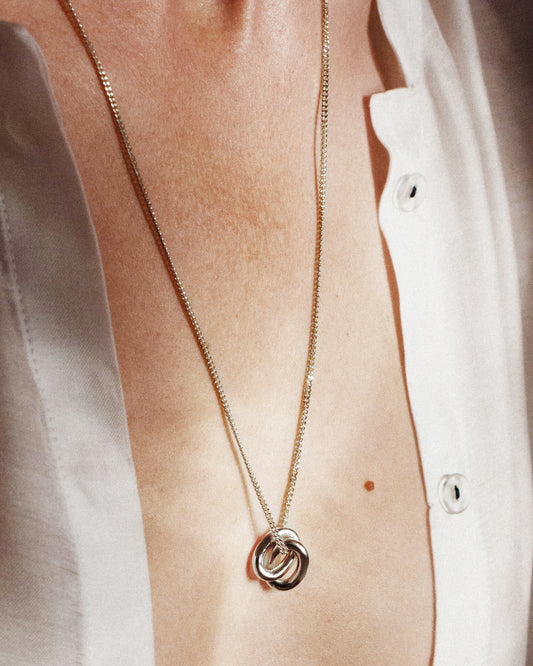 Silver necklace large Bold