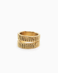 Gold-plated Kaviar statement ring