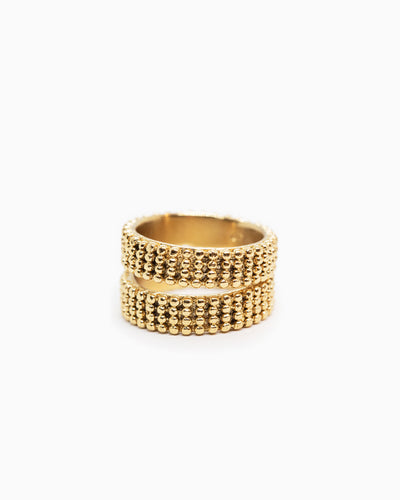 Gold-plated Kaviar statement ring