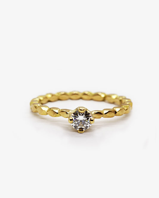 18k Fairmined gouden Refined ring met witte diamant