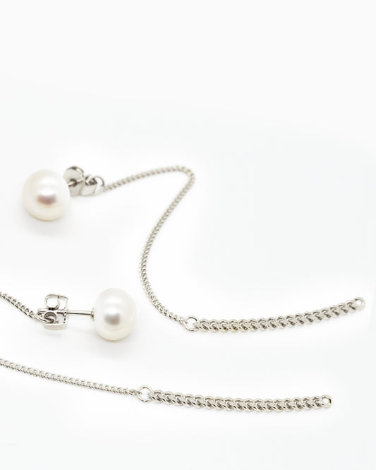 Mini pearl earrings Summer Kaviar Silver