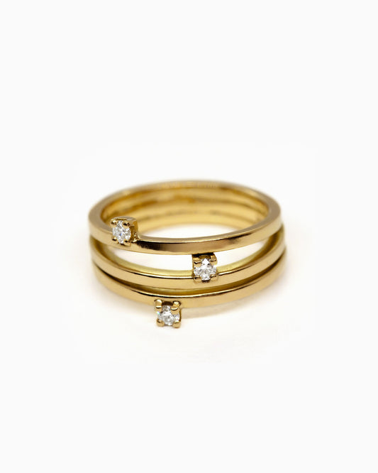 18k fairmined gouden ring met klein wit diamantje