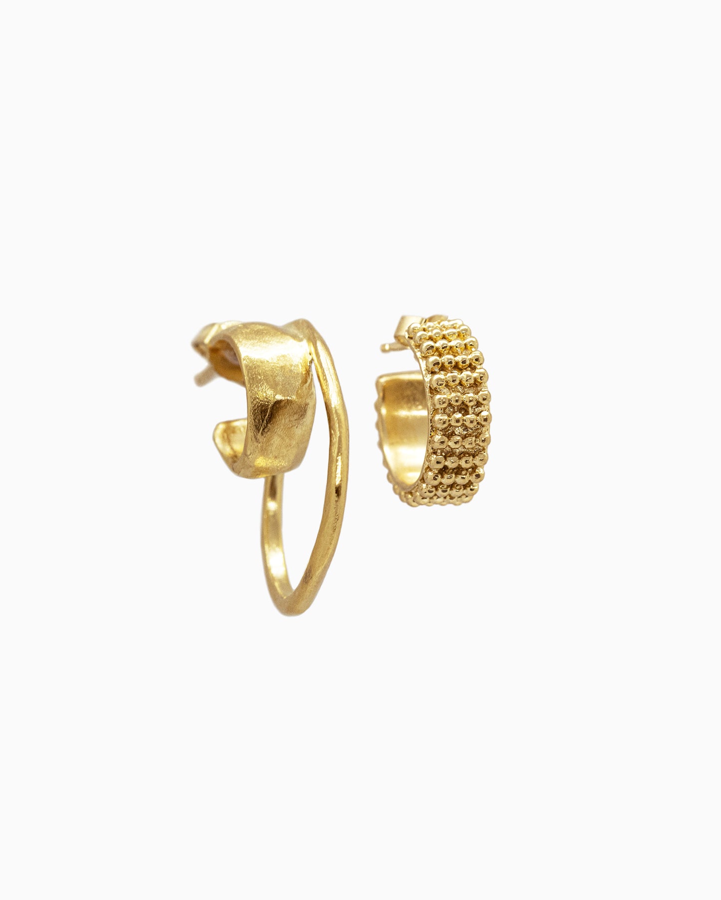 Gold-plated combi earrings Summer Kaviar