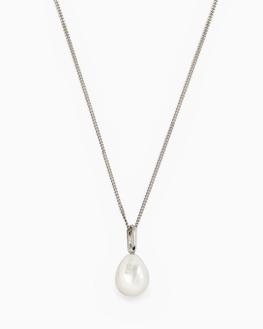 Fijne zilveren Luga halsketting met Mother of Pearl