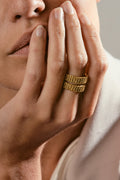 Vergulde Kaviar statement ring