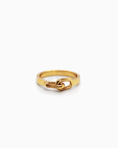 Gold-plated silver chain ring LUGA