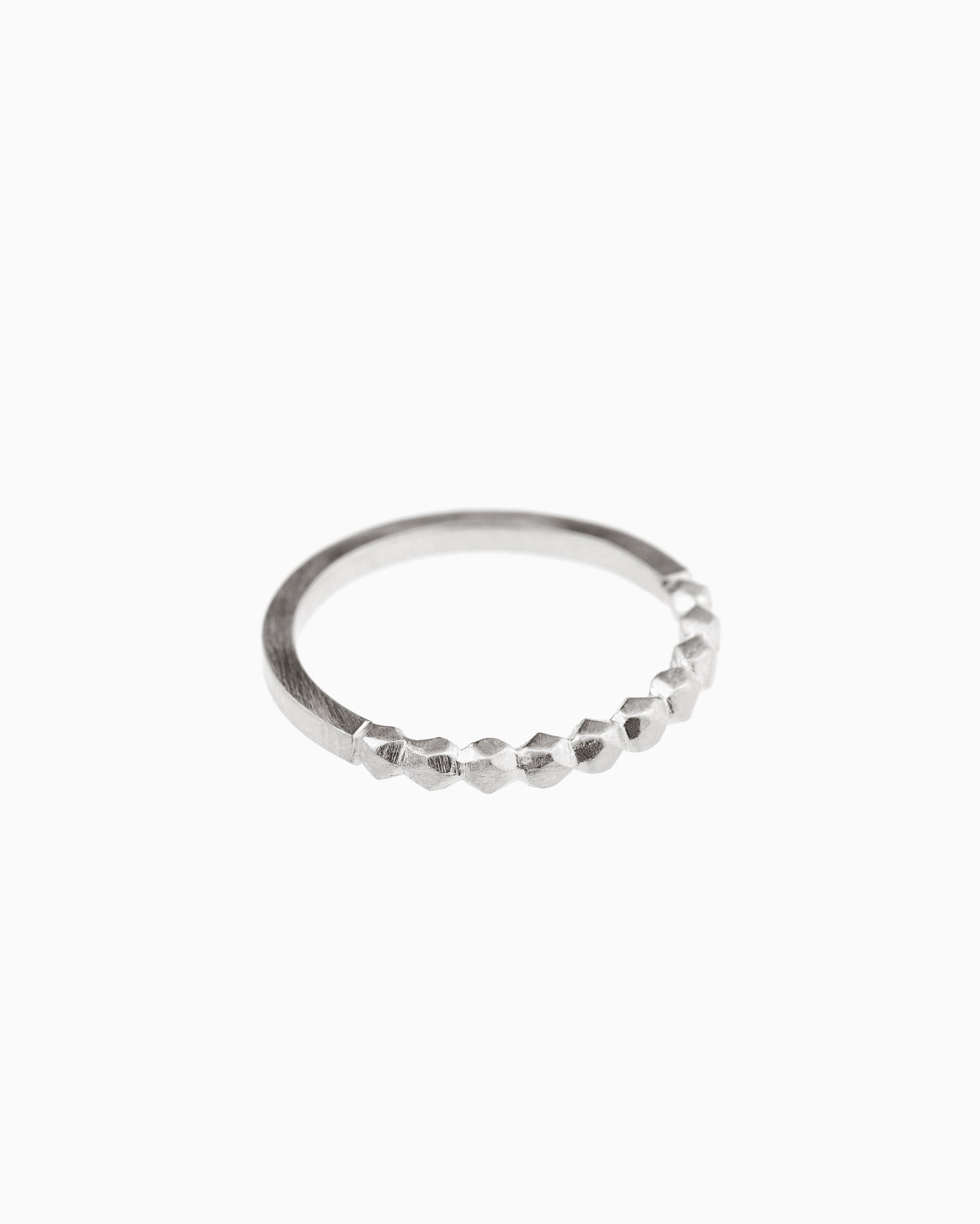 Silver single combination ring Refined – Line Vanden Bogaerde