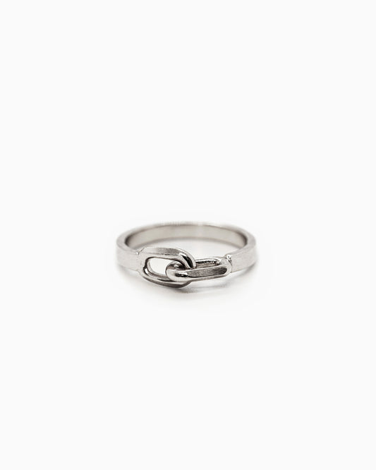 Zilveren schakel ring Luga